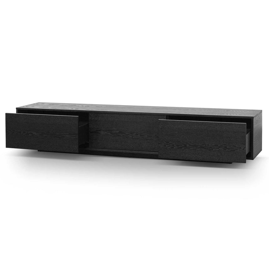 2.3m Wooden Entertainment Unit | Full Black | Myka Home - View 3