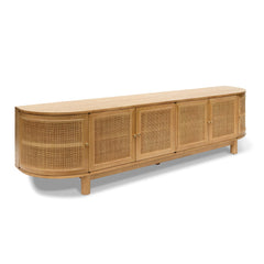 2.2m Rattan Doors TV Entertainment unit | Natural | Myka Home