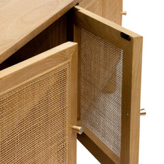 2.2m Rattan Doors TV Entertainment unit | Natural | Myka Home