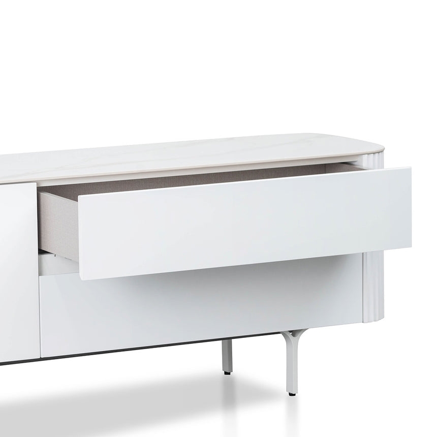 1.8m Entertainment TV Unit | White | Myka Home - View 4