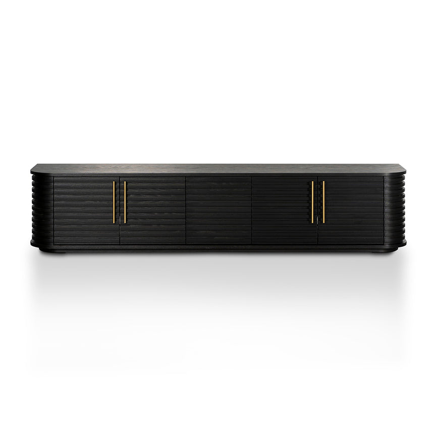 2.3m TV Entertainment Unit | Textured Espresso Black | Myka Home - View 2