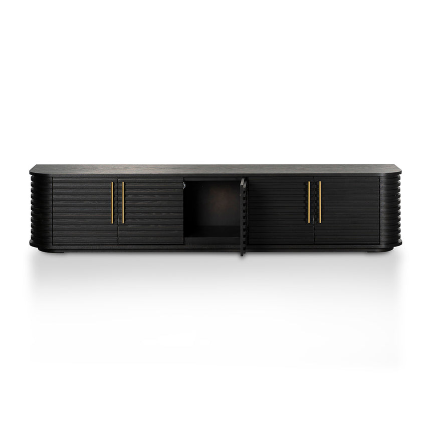 2.3m TV Entertainment Unit | Textured Espresso Black | Myka Home - View 3