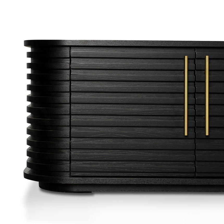 2.3m TV Entertainment Unit | Textured Espresso Black | Myka Home - View 10