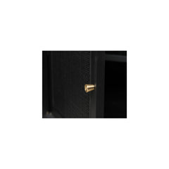 2.2m Rattan Doors TV Entertainment unit | Full Black | Myka Home