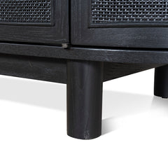 CTV8290-NI 2.2m Rattan Doors TV Entertainment unit - Full Black