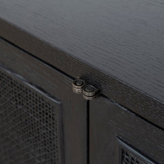 CTV8290-NI 2.2m Rattan Doors TV Entertainment unit - Full Black