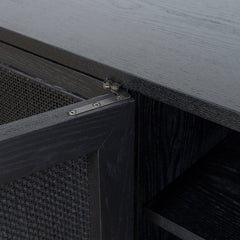 CTV8290-NI 2.2m Rattan Doors TV Entertainment unit - Full Black