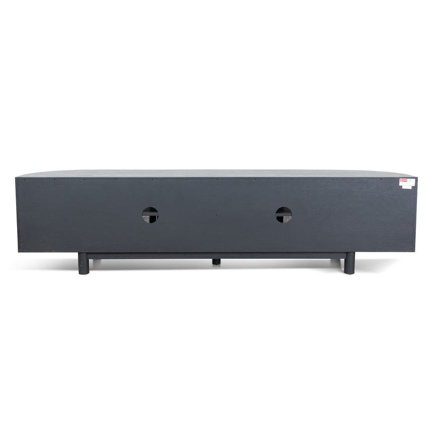 2.2m Rattan Doors TV Entertainment unit | Full Black | Myka Home - View 4
