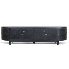 CTV8290-NI 2.2m Rattan Doors TV Entertainment unit - Full Black