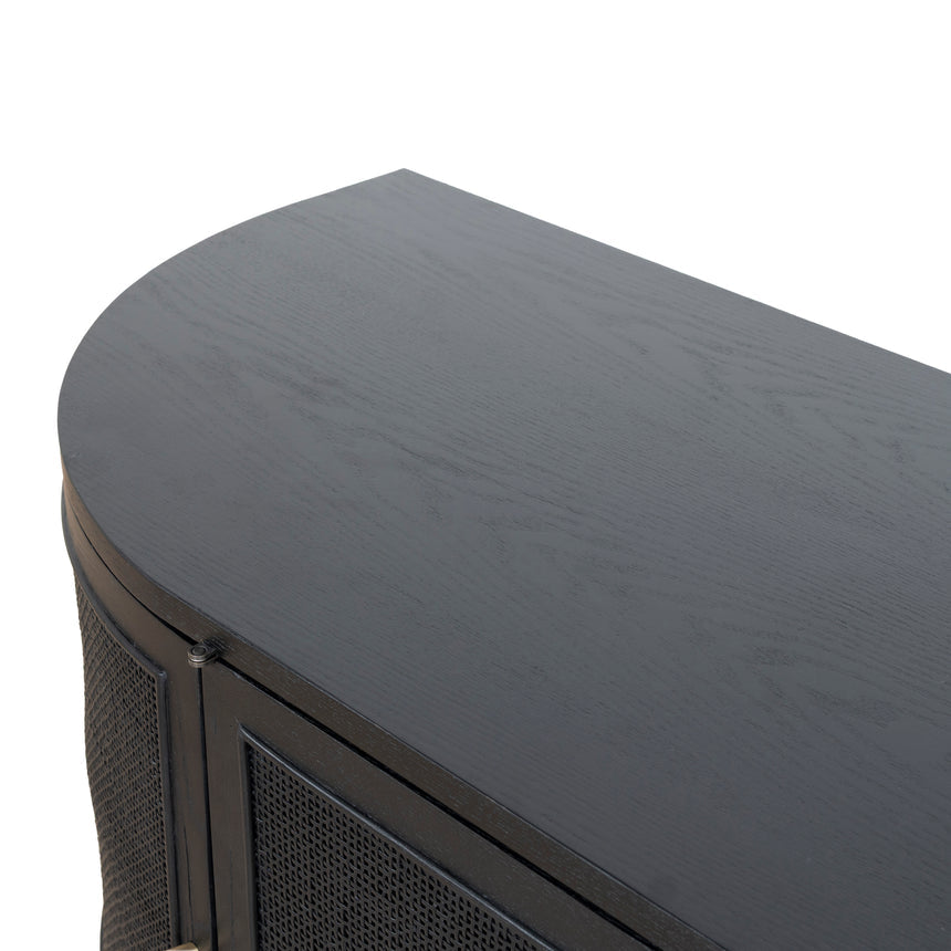 2.2m Rattan Doors TV Entertainment unit | Full Black | Myka Home - View 9