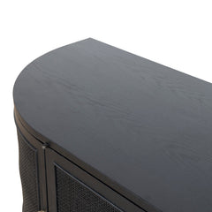 CTV8290-NI 2.2m Rattan Doors TV Entertainment unit - Full Black