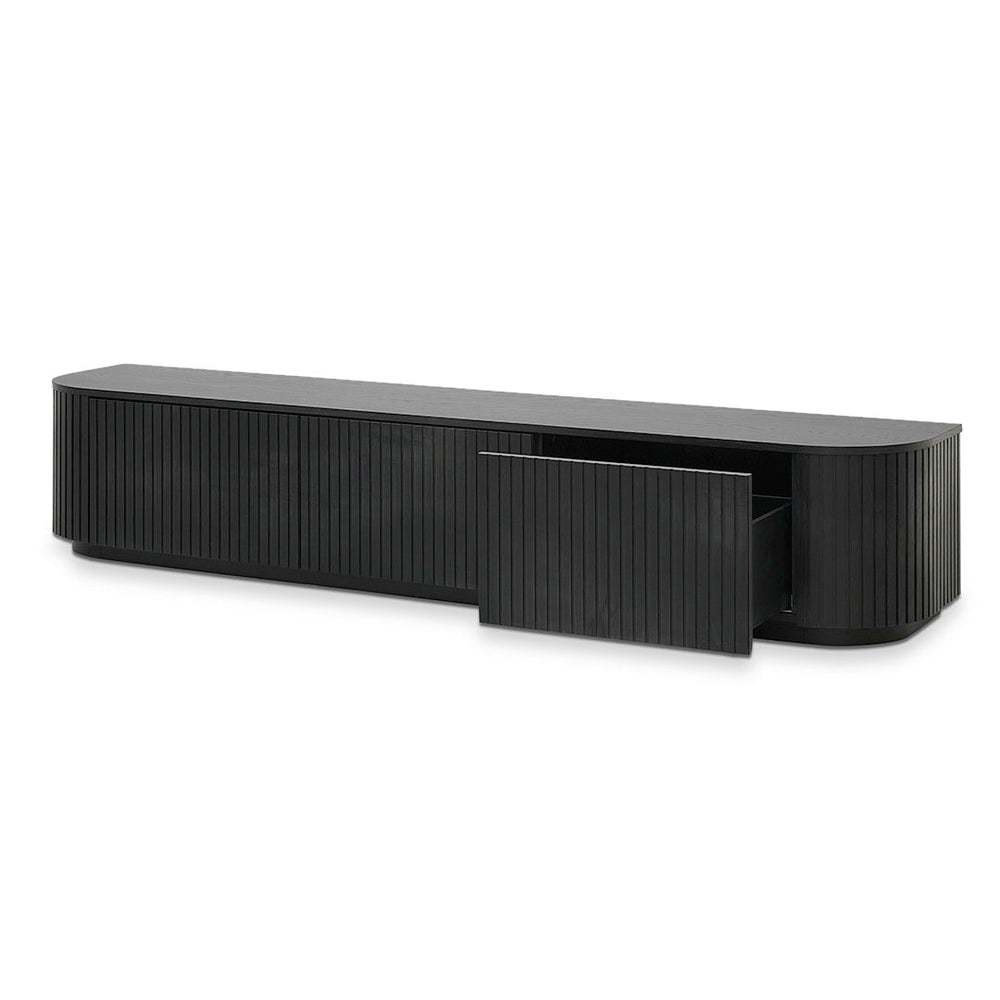 240cm TV Unit | Full Black Oak | Myka Home - View 5