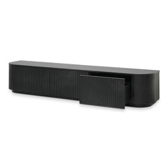240cm TV Unit | Full Black Oak | Myka Home