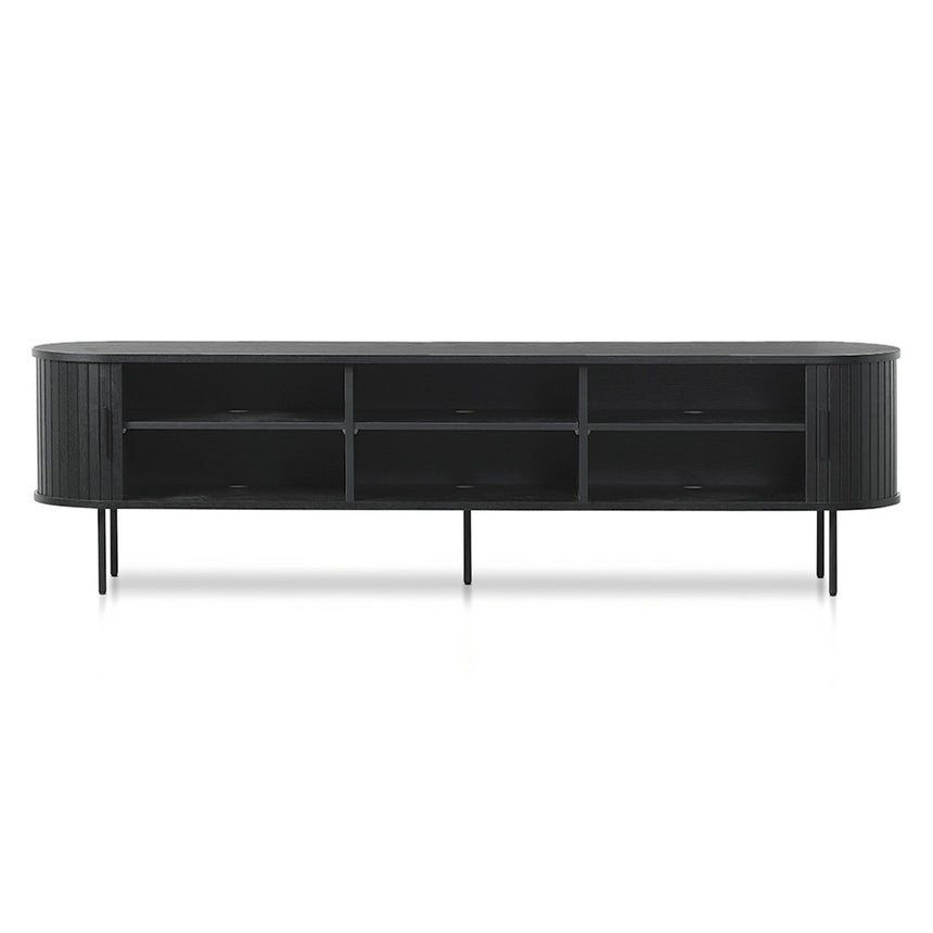 2m TV Entertainment Unit | Full Black | Myka Home - View 3