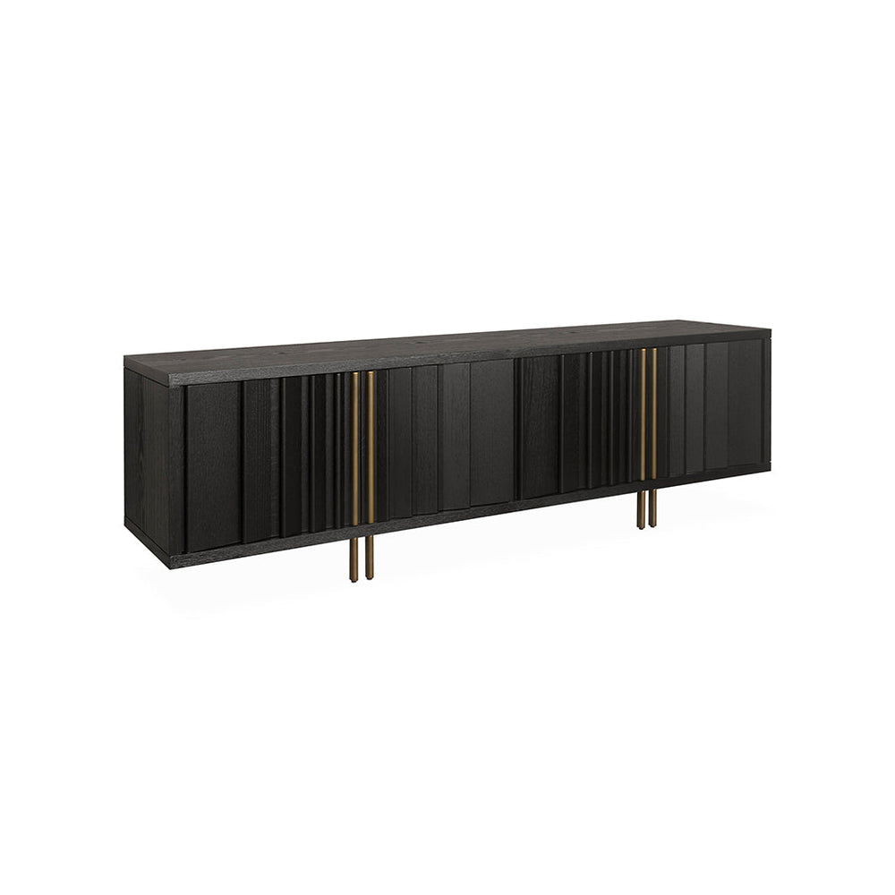 2m TV Entertainment Unit | Textured Espresso Black | Myka Home