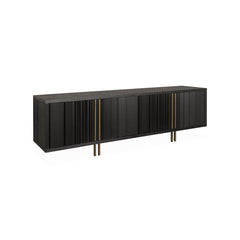 2m TV Entertainment Unit | Textured Espresso Black | Myka Home