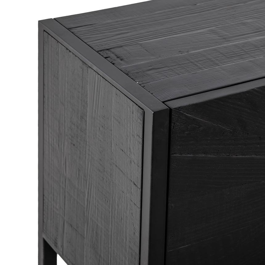 2.1m Wooden TV Entertainment Unit | Black | Myka Home - View 4
