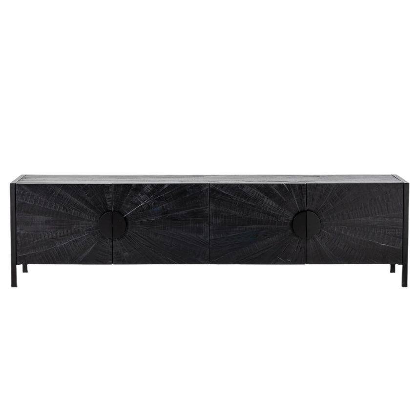2.1m Wooden TV Entertainment Unit | Black | Myka Home - View 2