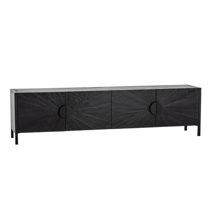 2.1m Wooden TV Entertainment Unit | Black | Myka Home