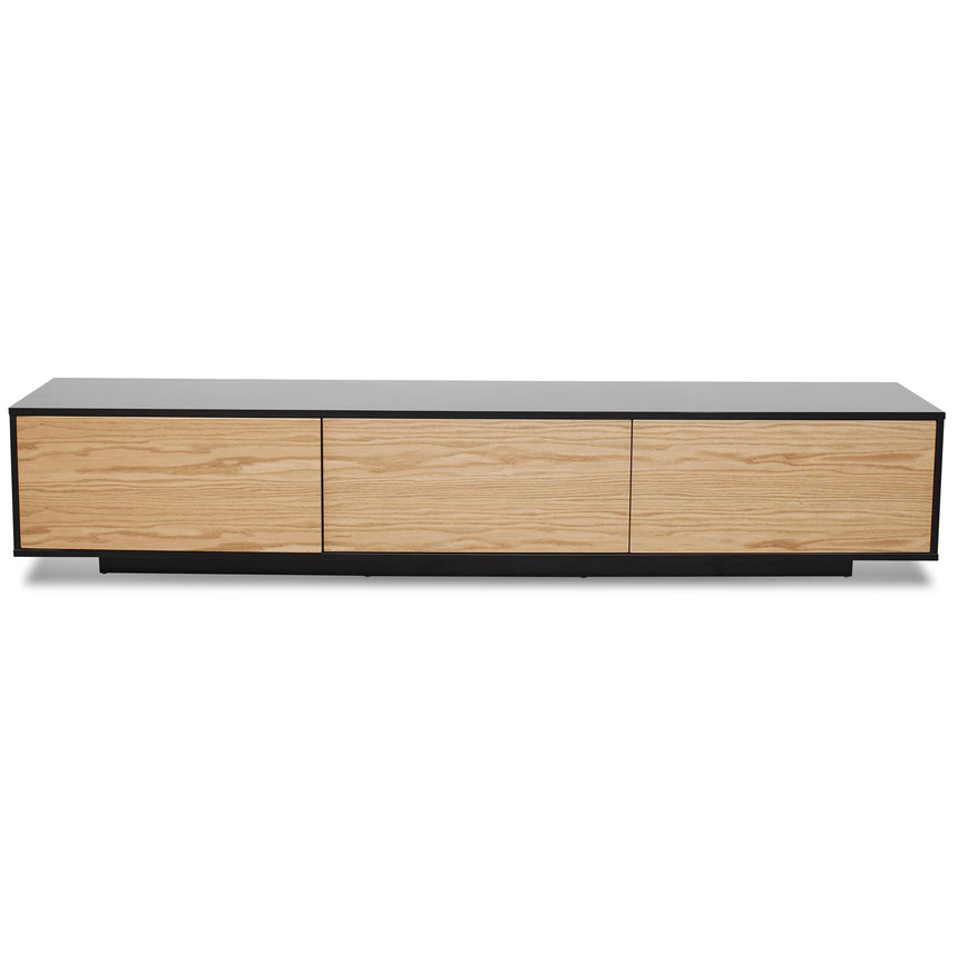 2.3m TV Unit | Black with Natural Drawers | Myka Home