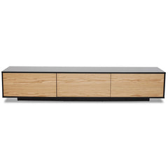 CTV2632-BB 2.3m TV Unit - Black with Natural Drawers
