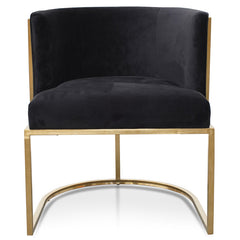 CLC2612-BS Lounge Chair In Black Velvet Seat - Brushed Gold