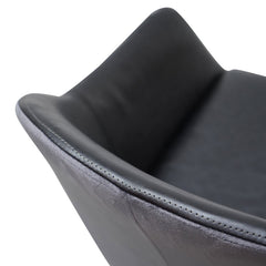 Ex Display - CDC2750-SE - PU Leather Dining Chair - Antique Black - Charcoal Velvet