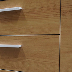 COT2861-SN 1.95m Executive Desk Right Return - Black Frame with Natural Top and Drawers