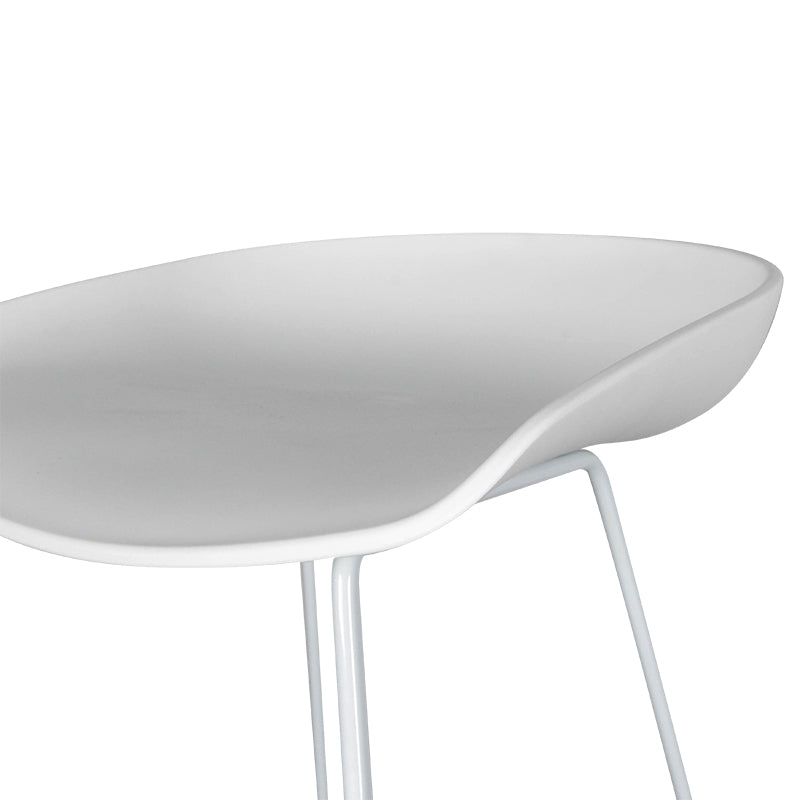 65cm Bar Stool - white Seat With white metal Frame - View 7