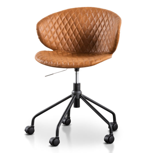 Office Chair | Tan with Black Base | Myka Home