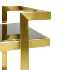 CBR006-KS Bar Cart - Tempered Glass - Gold  Base