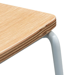 Ex Display - CBS2453-NH Bar Stool With Natural Timber Seat - White Frame
