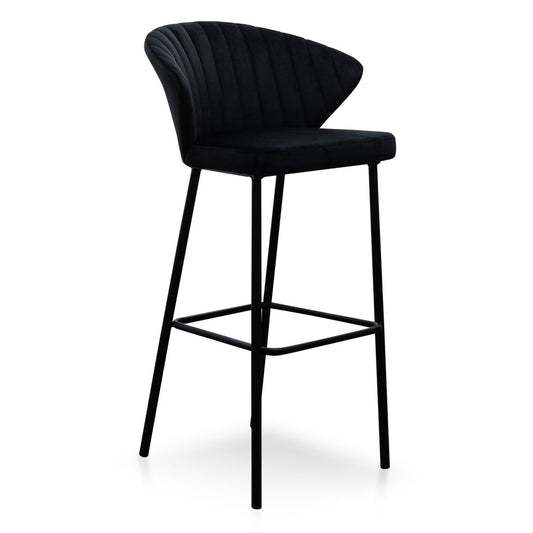 Ex Display - CBS2521-DW 75cm Bar Stool - Black Velvet