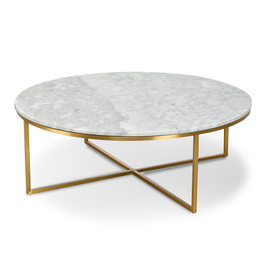 Ex Display - CCF1051-DW 100cm Round Marble Coffee Table