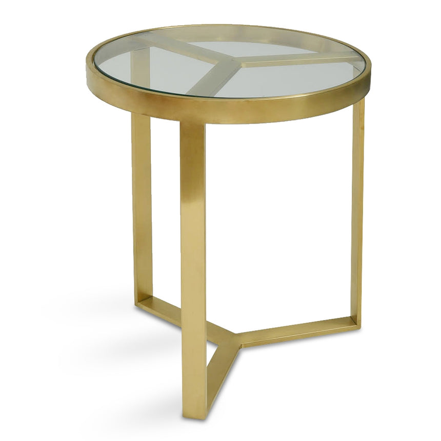 50cm Side Table - Brushed Gold Base - View 3