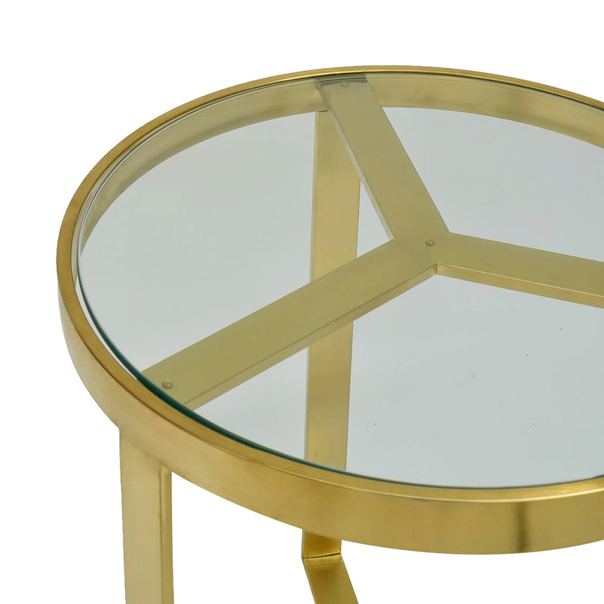 50cm Side Table - Brushed Gold Base - View 5