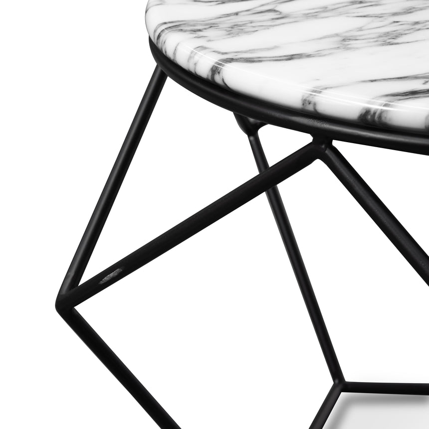Marble 72cm Coffee Table - Matt Black Base - View 6