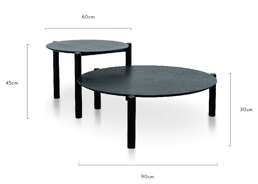 Nest of Coffee Tables | Black | Myka Home - View 9
