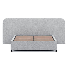 King Sized Bed Frame - Dusty Pepper Boucle with Storage