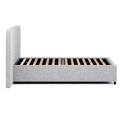 Queen Sized Bed Frame - Dusty Pepper Boucle with Storage