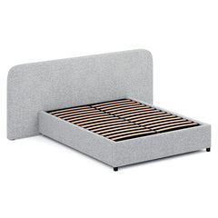 Queen Sized Bed Frame - Dusty Pepper Boucle with Storage