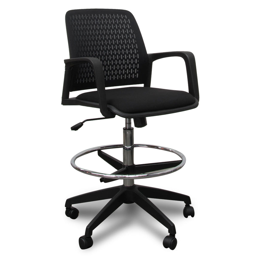 Drafting Office Chair | Black | Myka Home - View 2