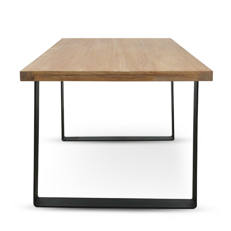 Reclaimed Elm Wood 170cm Dining Table - Rustic Natural - View 2