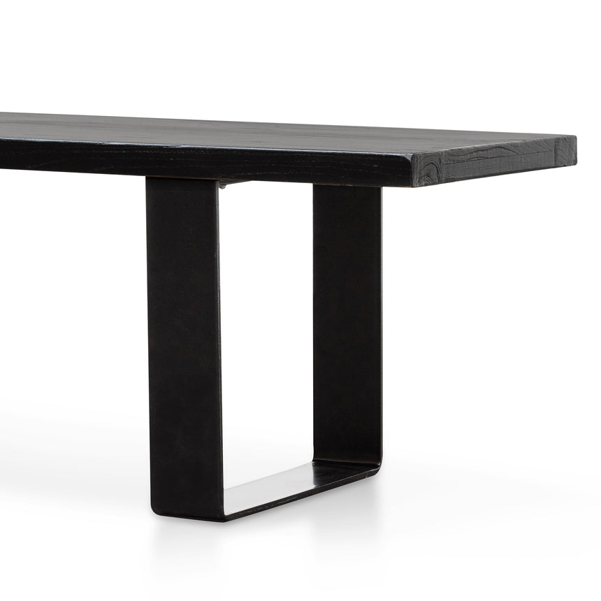 2m Reclaimed Wood Bench - Black - View 3