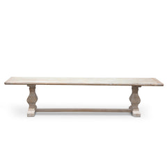 CDB2090 2m Reclaimed ELM Wood Bench - White Washed