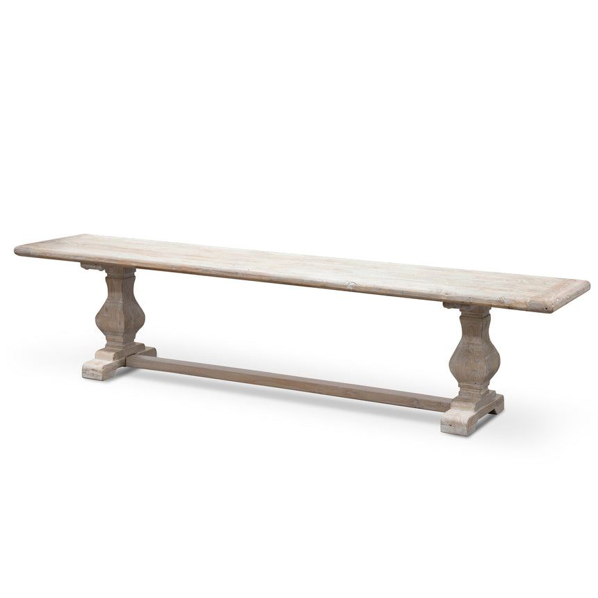 2m Reclaimed ELM Wood Bench - White Washed