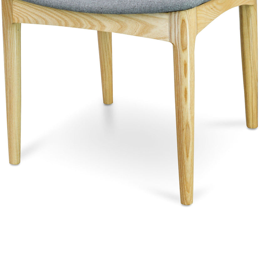 Elbow Dining Chair - Natural with Light Grey Fabric Seat (Set of 2) - View 5