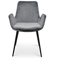 Ex Display - CDC2391-SE - Dining Chair - Dark Grey Velvet