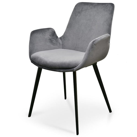 Ex Display - CDC2391-SE - Dining Chair - Dark Grey Velvet