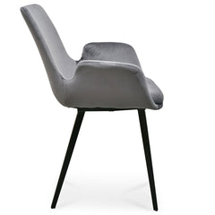 Ex Display - CDC2391-SE - Dining Chair - Dark Grey Velvet